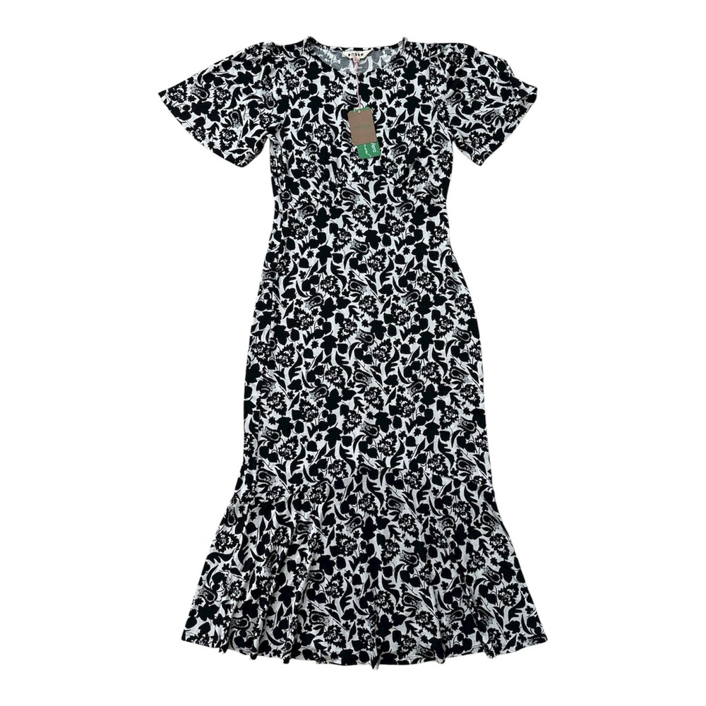 Boden Black and White Floral Maxi Dress